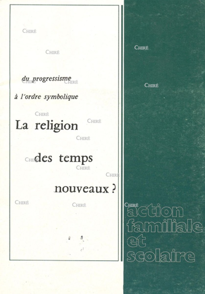 La religion des temps nouveaux ?