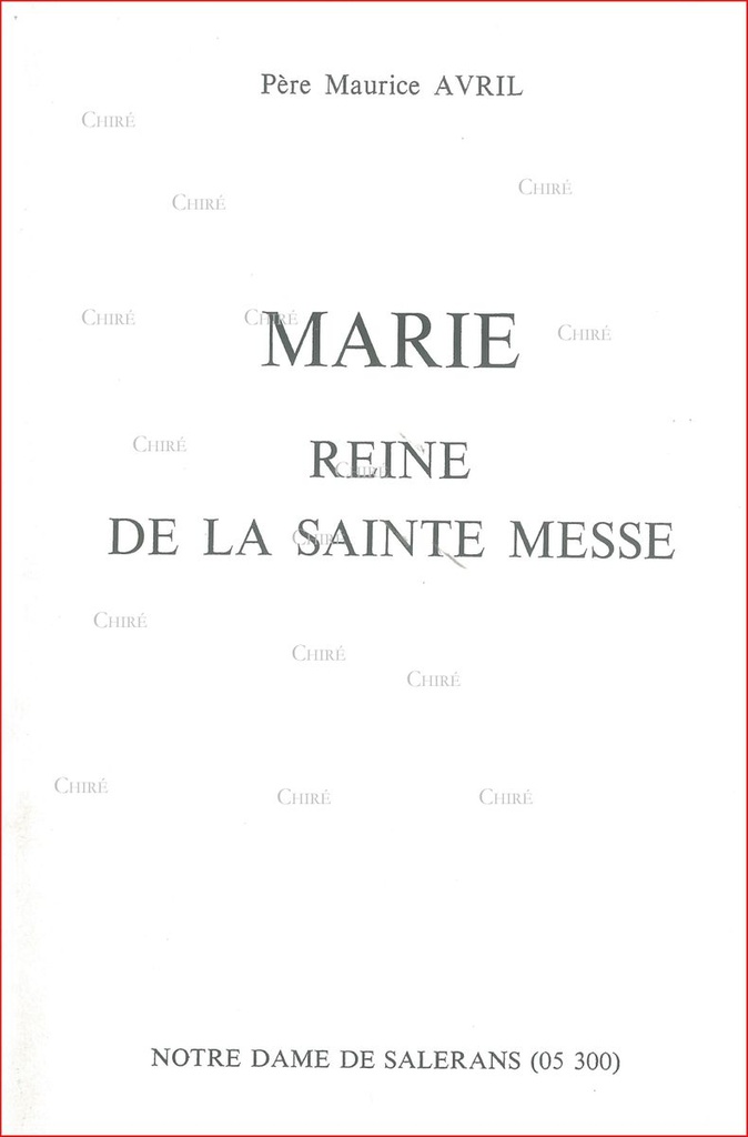 Marie, Reine de la sainte messe