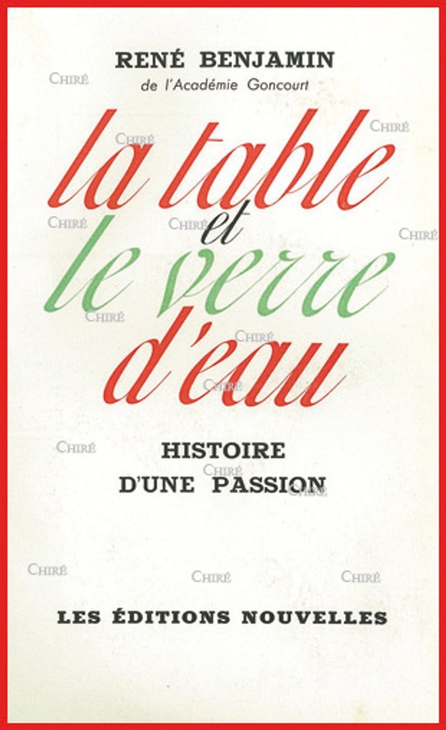 La table et le verre d eau