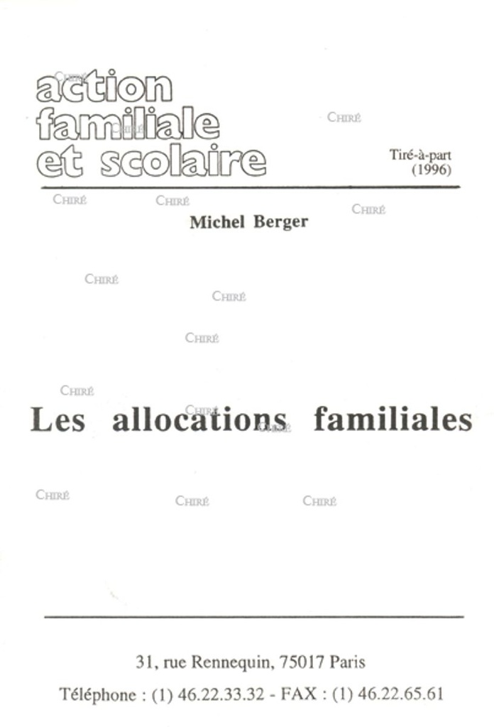 Les allocations familiales