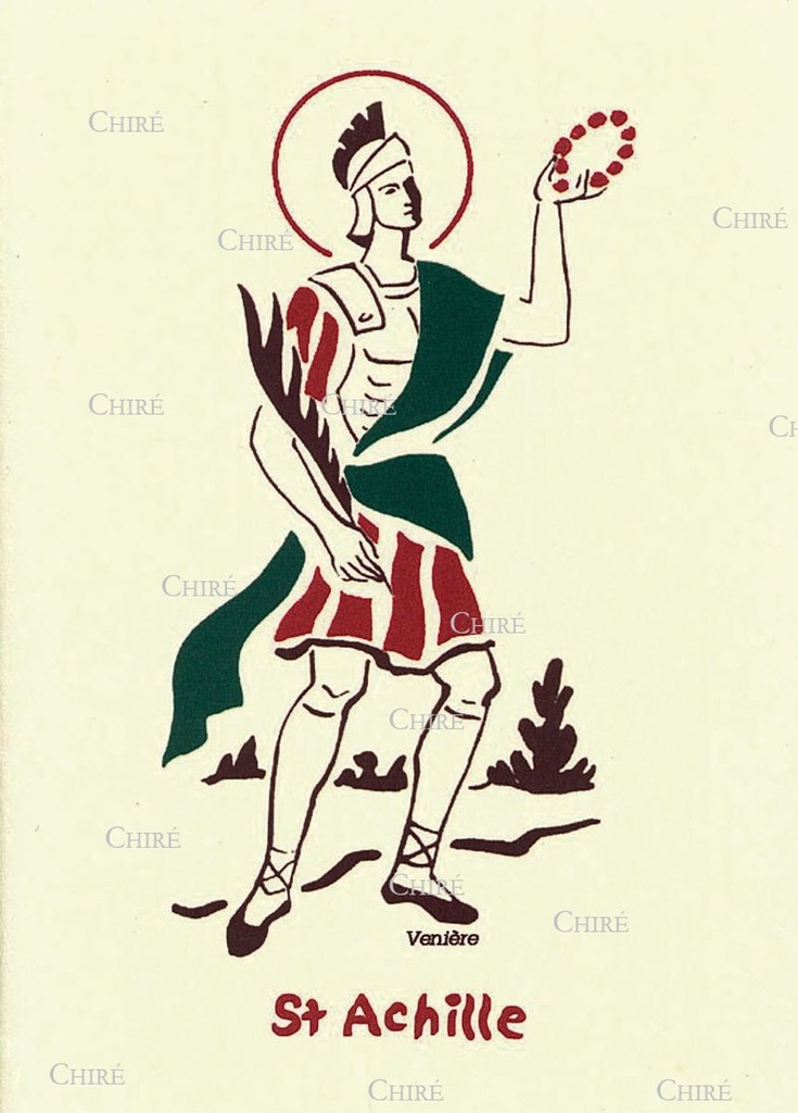 Carte double - Achille Saint (Prénoms correspondants : Achillas - Achillée)