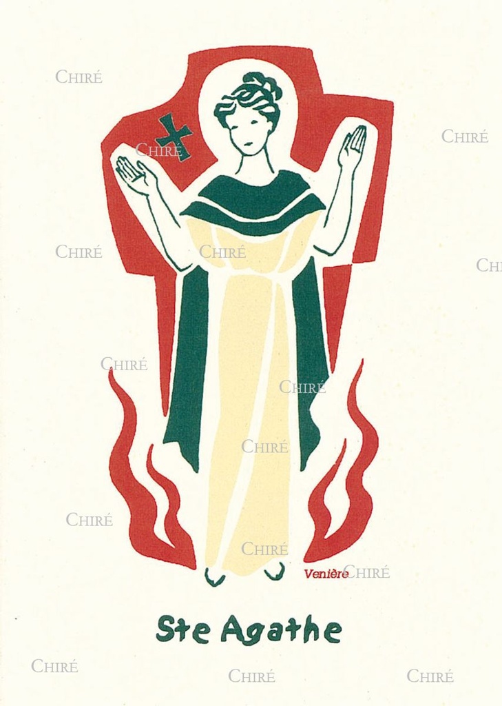 Carte double - Agathe Sainte (Prénom correspondant : Agatha)