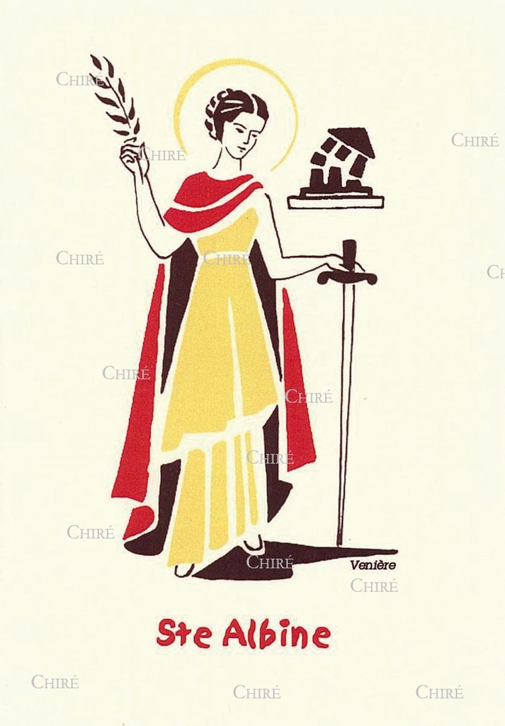 Carte double - Albine Sainte (Prénoms correspondants : Albina - Aubine)
