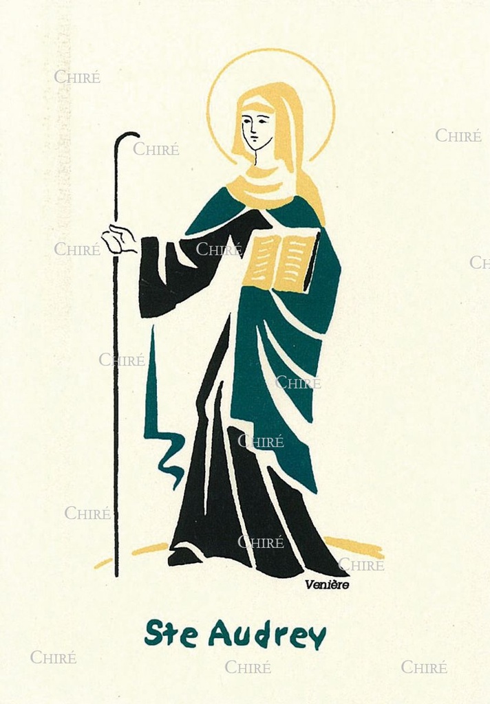 Carte double - Audrey Sainte (Prénoms correspondants : Audréane - Etheldrede)