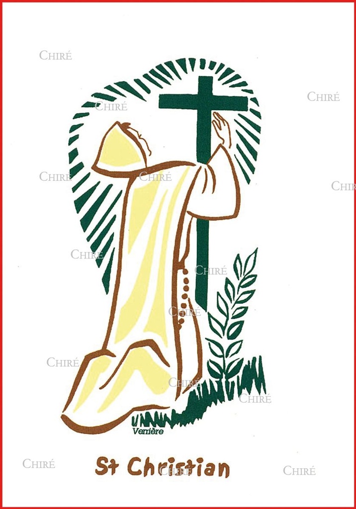 Carte double - Christian Saint (Prénoms correspondants : Kristen - Kistin)