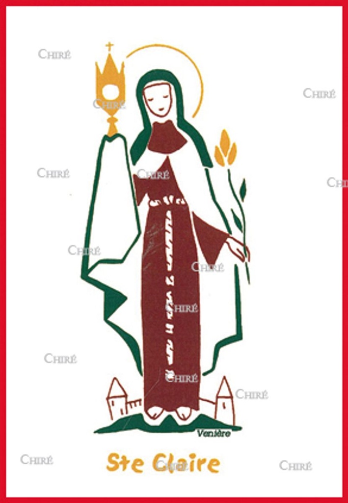 Carte double - Claire Sainte (Prénoms correspondants : Clar - Clara - Chiara - Cler - Kler - Sklaer)
