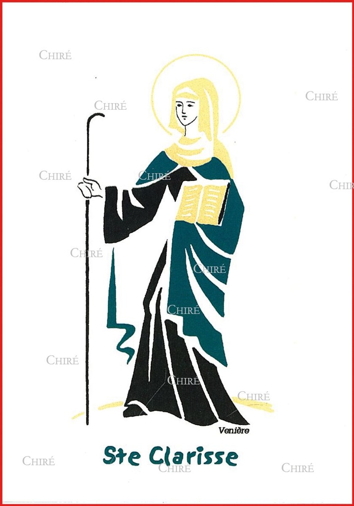 Carte double - Clarisse Sainte (Prénoms correspondants : Clarissa - Sigeberge)