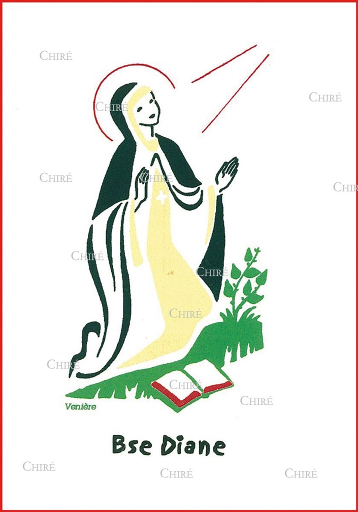 Carte double - Diane - Bienheureuse  (Prénoms correspondants : Dayana - Diana)