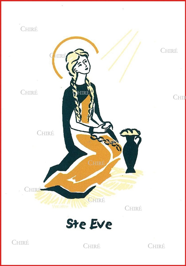 Carte double - Eve Sainte (Prénoms correspondants : Euveline - Eva - Evadné - Evaëlle - Evelaine - Eveline - Evelise - Evelyne - Evette - Evie - Evita - Ewa - Naéva)