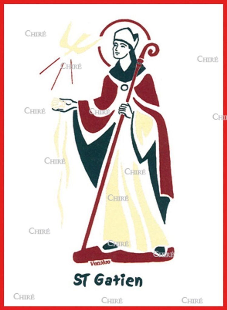 Carte double - Gatien Saint (Prénoms correspondants : Gatiane - Gatienne - Gratien)