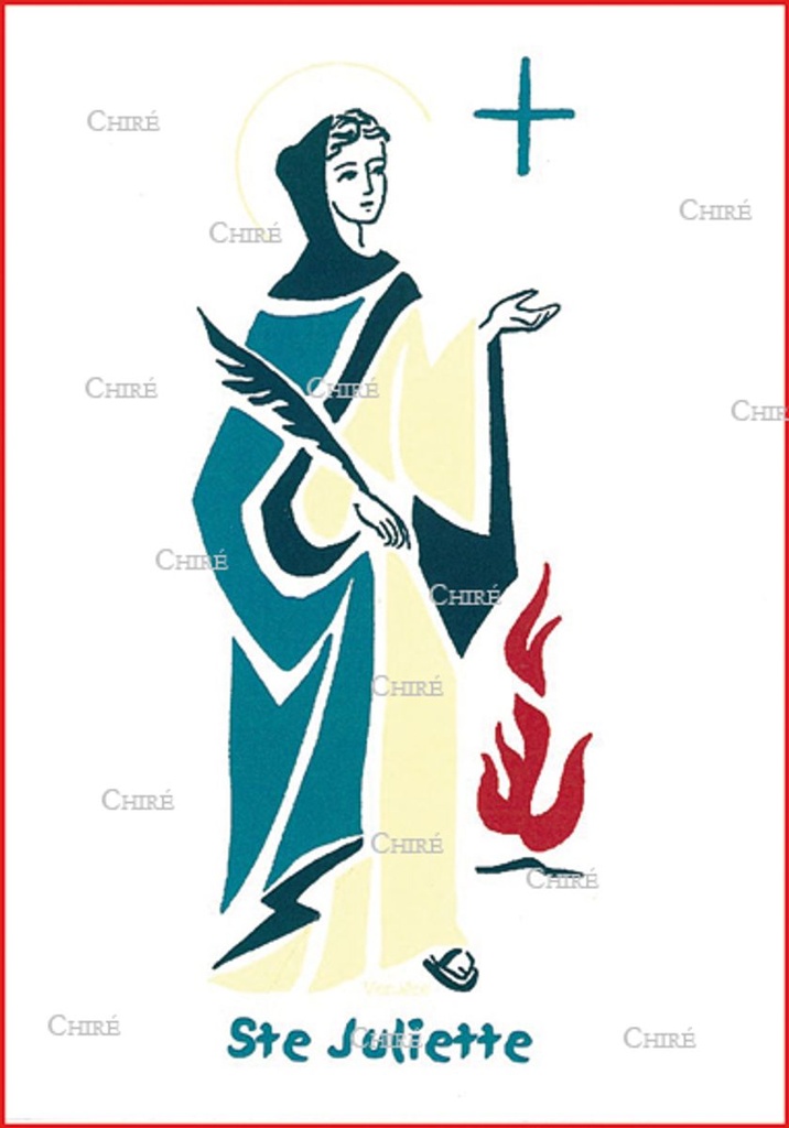 Carte double - Juliette Sainte (Prénoms correspondants : Giulia - Giulietta - Joliane - Jolina - Julita - Julieta - Juline - Juliet - July)