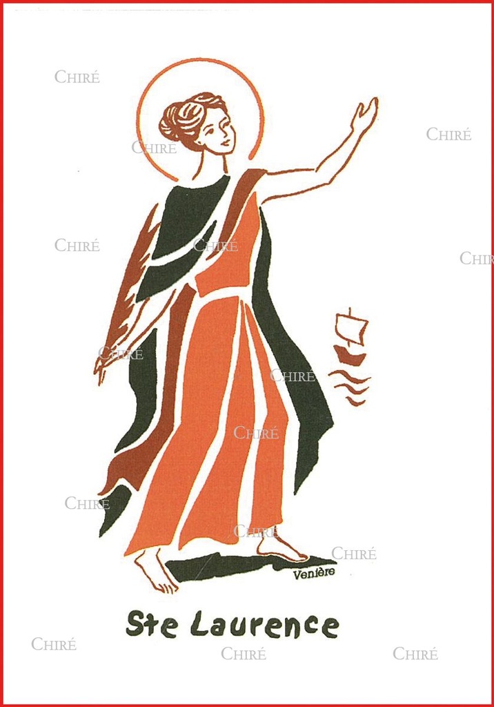 Carte double - Laurence Sainte (Prénoms correspondants :Laurentia - Larraza - Lorenza)