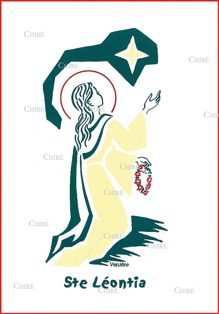 Carte double - Léontia Sainte (Prénoms correspondants : Léonie - Léontine - Léone)