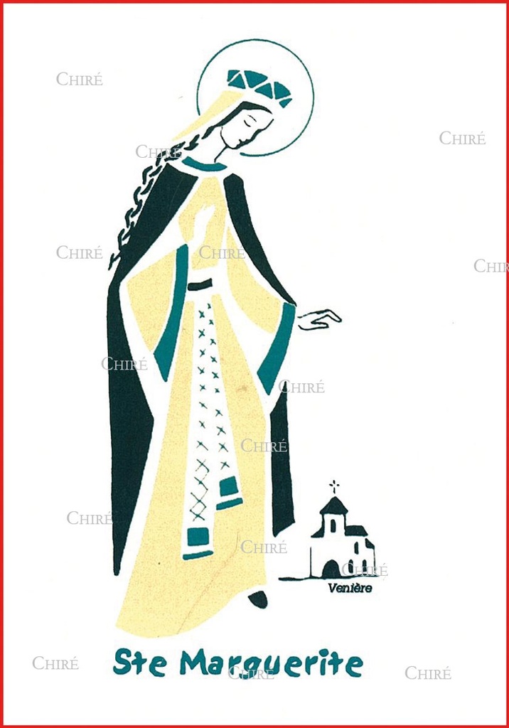 Carte double - Marguerite Sainte (Prénoms correspondants : Dagmar - Daisy - Gaëdig - Joumana - Magalie - Maggy - Maguelonne - Maguy - Margaret - Margarita - Margault - Margaux - Margot - Marge - Margherita - Marjorie - Mégan - Mégane - Peggy - Perle)