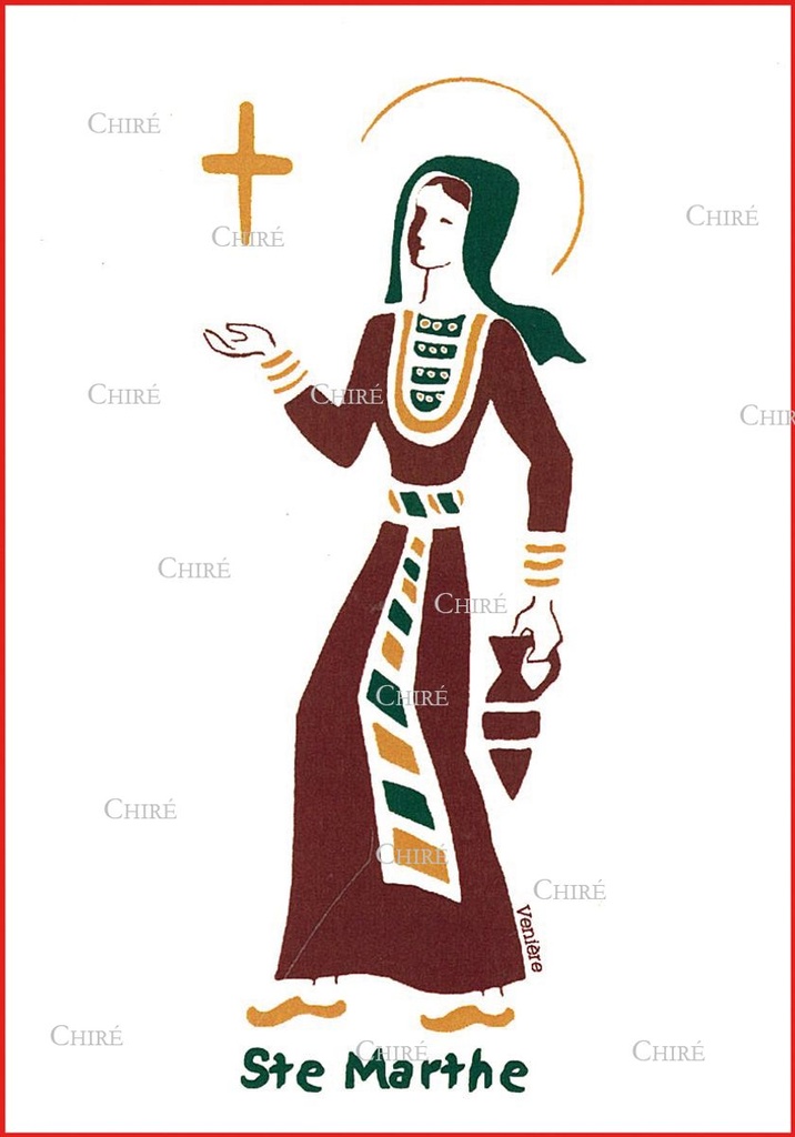 Carte double - Marthe Sainte (Prénoms correspondants : Marta - Martha)