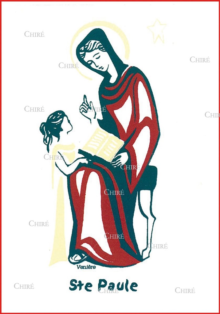 Carte double - Paule Sainte (Prénoms correspondants : Paola - Paulette)