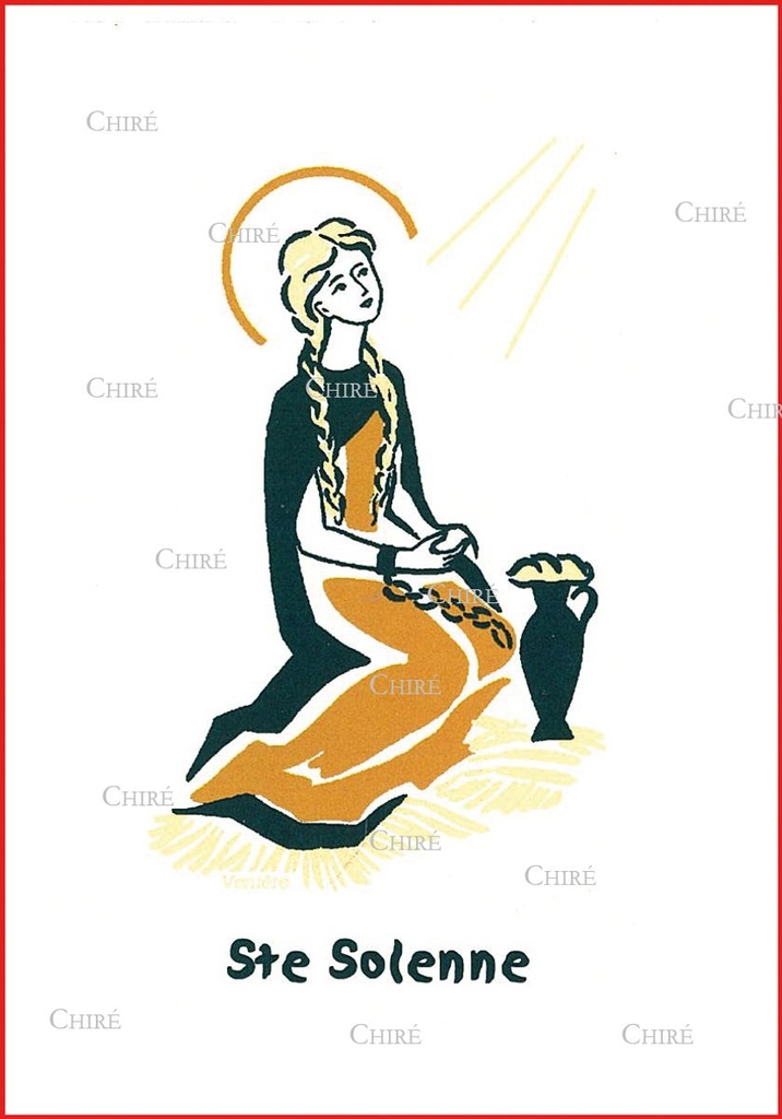 Carte double - Solenne Sainte (Prénoms correspondants : Solèna -Sélène - Solana - Solène - Soline)