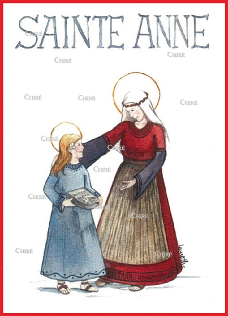 Anne - Sainte - (Robe rouge) - Aquarelle