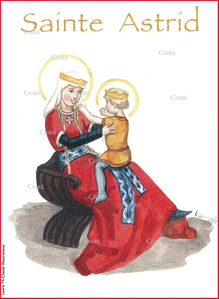 Astrid - Sainte - Mère de saint Olav - Aquarelle