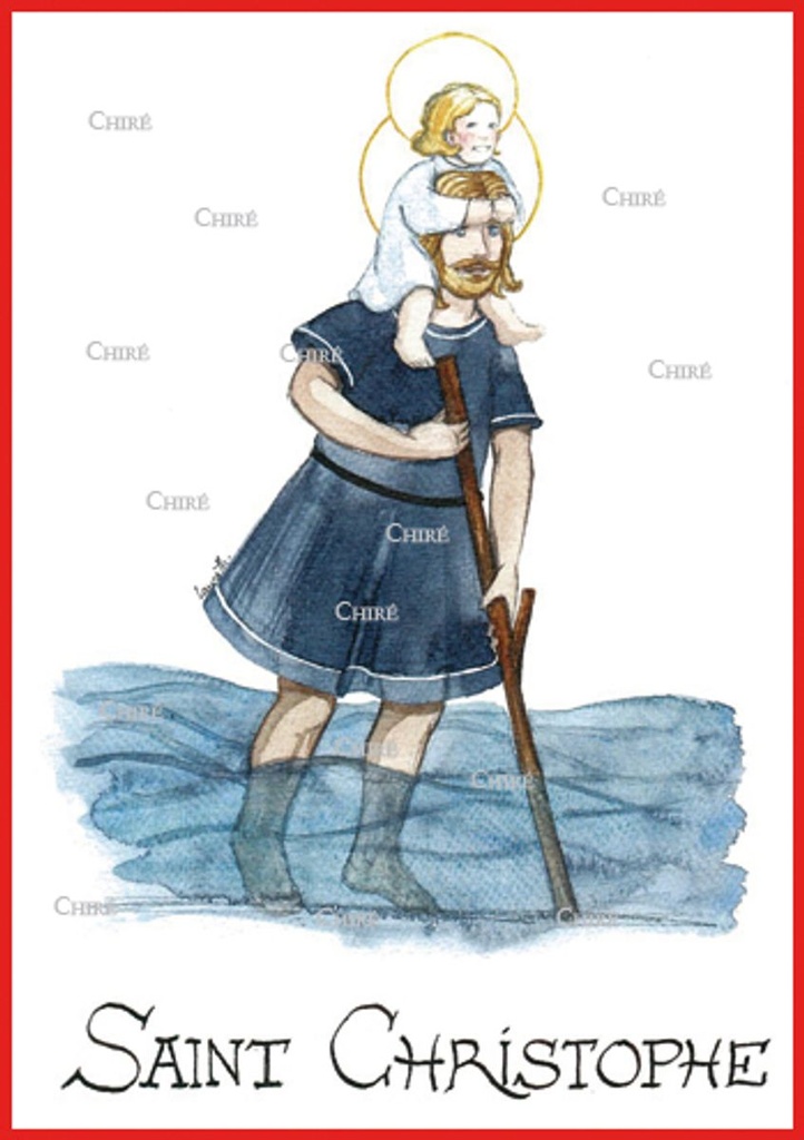 Christophe - Saint - Aquarelle