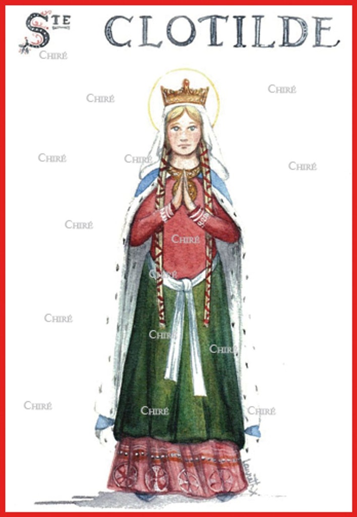 Clotilde - Sainte - Aquarelle