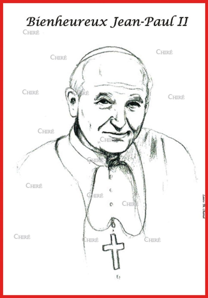 Jean-Paul II - Bienheureux - Aquarelle