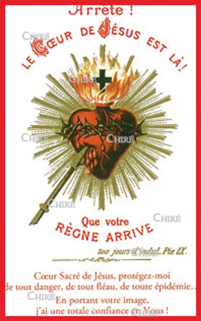 Carte plastifiée - Arrête ! Le Coeur de Jésus est là ! - 15