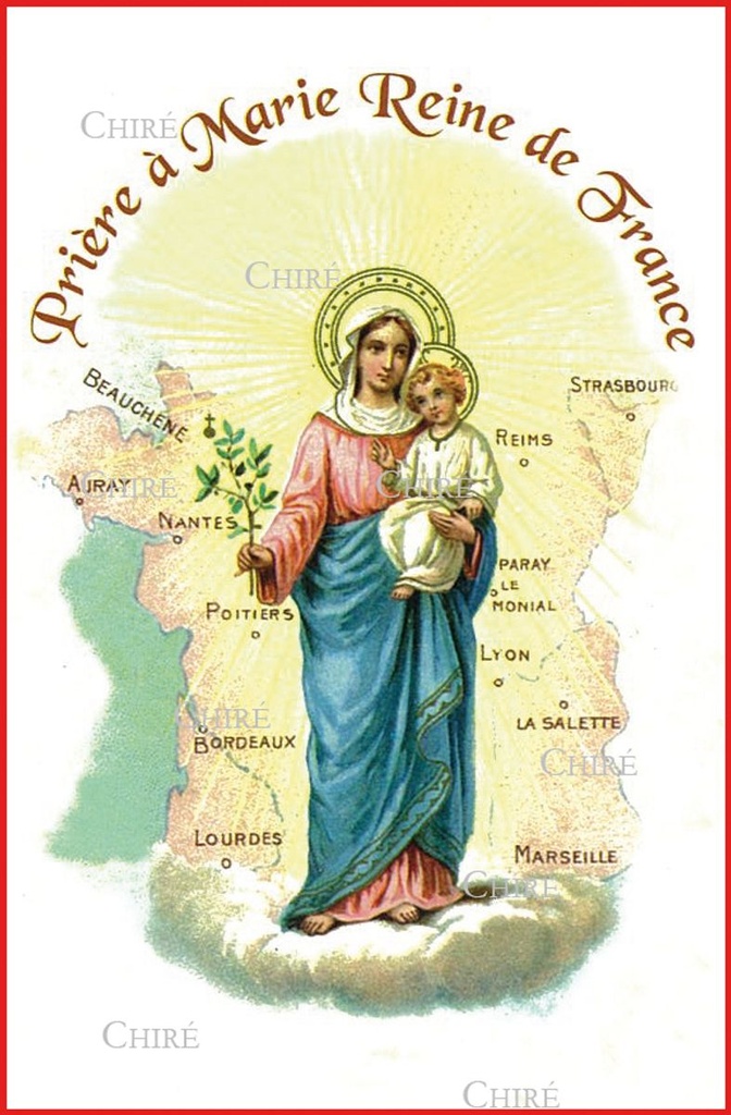 Carte plastifiée - Prière à Marie Reine de France - 11