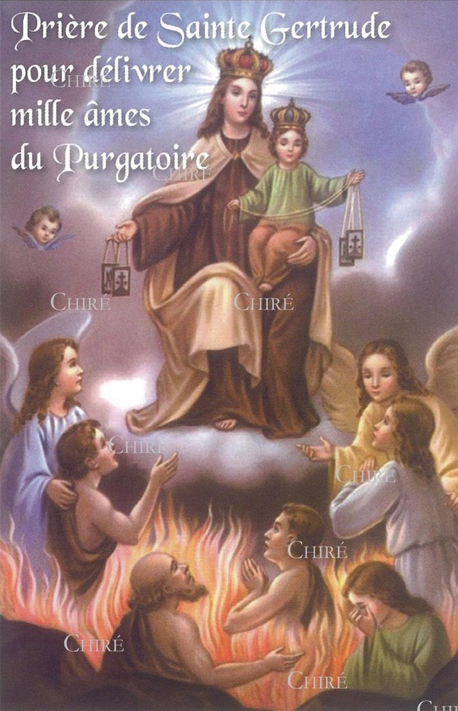 Carte plastifiée - Prière de Sainte Gertrude pour délivrer mille âmes du Purgatoire - 18