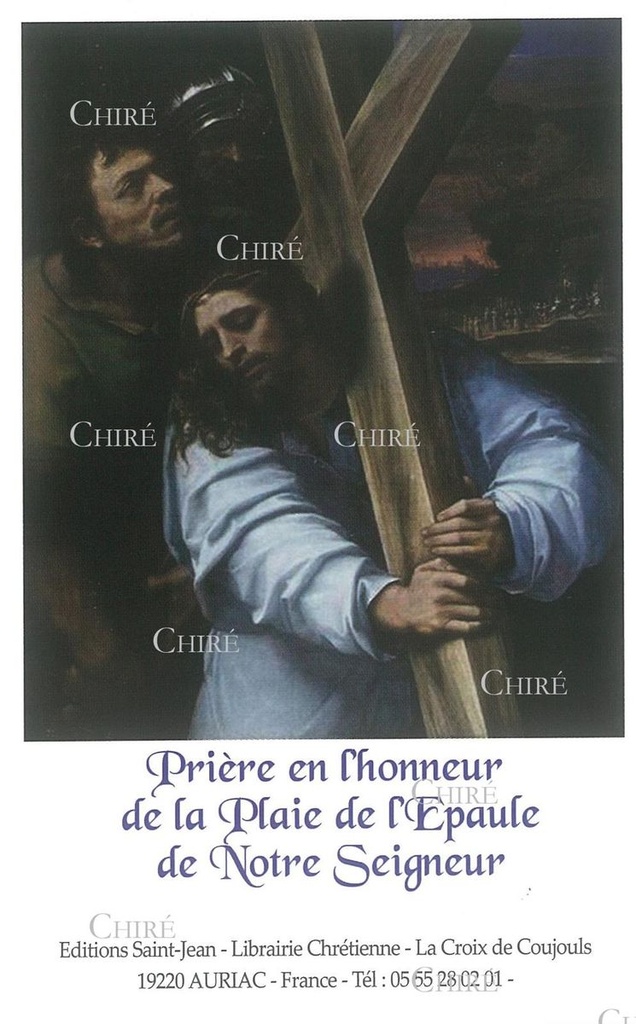 Carte plastifiée - Prière en l´honneur de la Plaie de l´Épaule de Notre Seigneur - 24