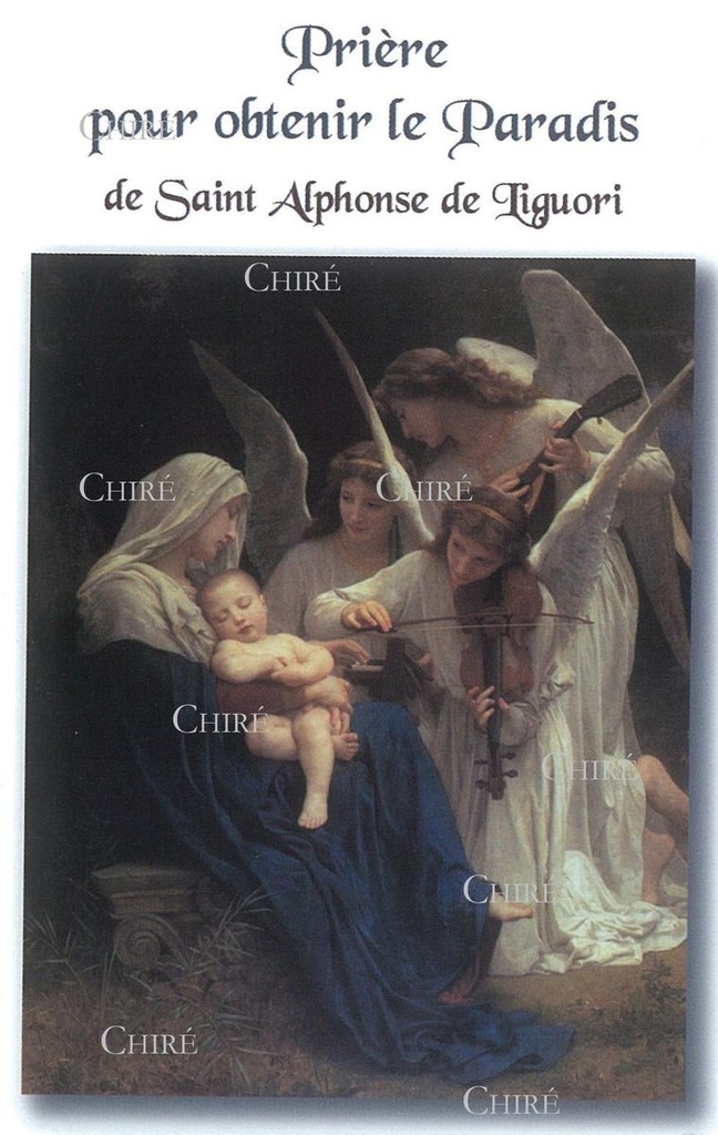 Carte plastifiée - Prière pour obtenir le Paradis de Saint Alphonse de Liguori - 12
