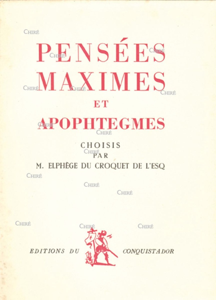 Pensées, maximes et apophtegmes
