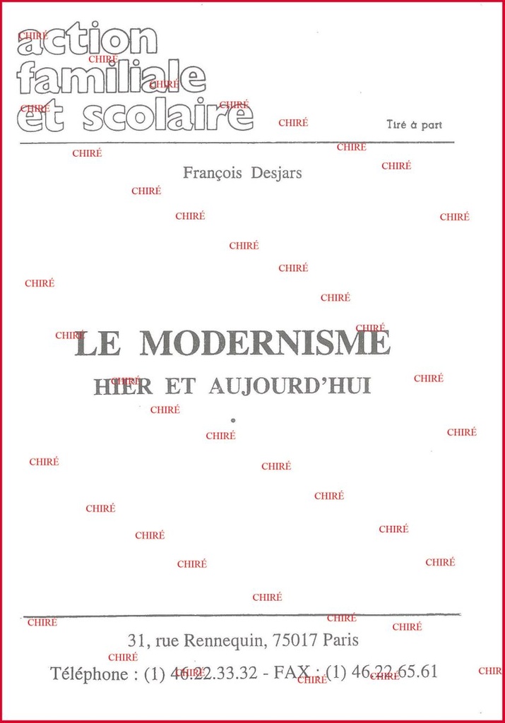 Le modernisme, hier et aujourd´hui