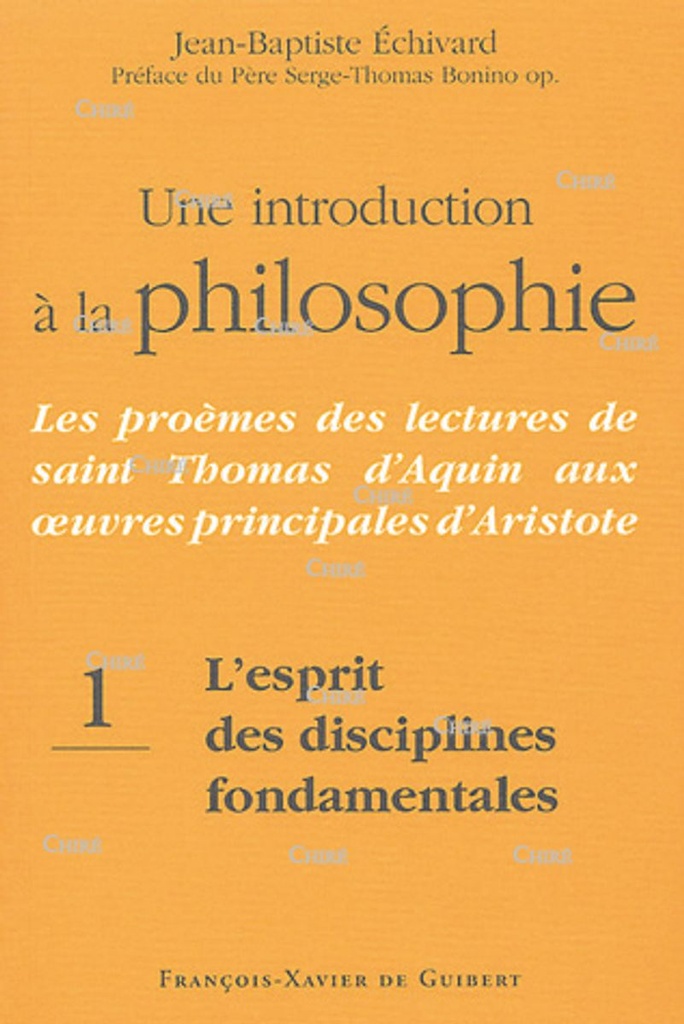 Une introduction à la philosophie T1 - L´esprit des disciplines fondamentales