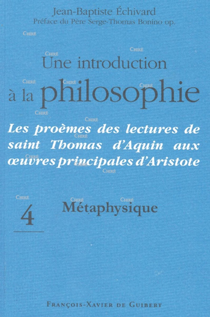 Une introduction à la philosophie T4 - Métaphysique