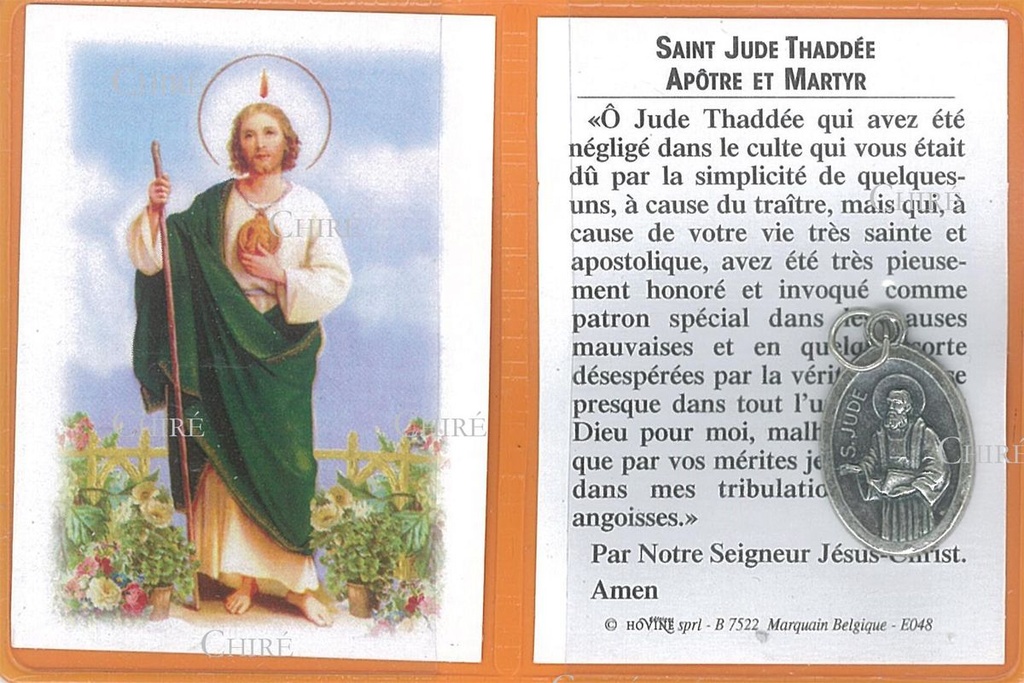Saint Jude - Etui + médaille - Image et prière - M118