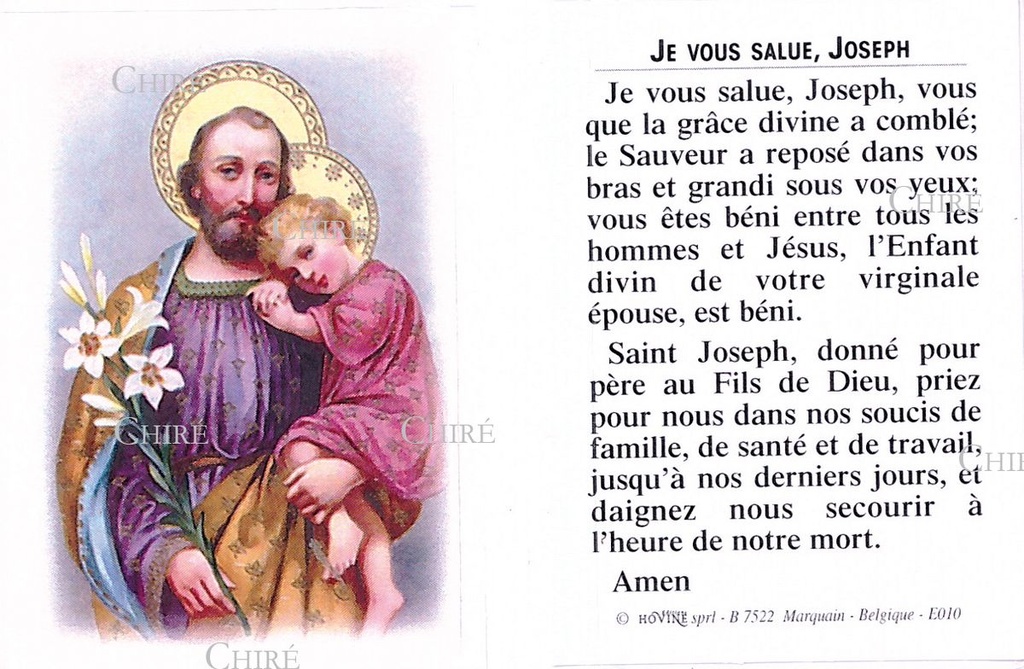 Saint Joseph - Etui - Image et prière - E010