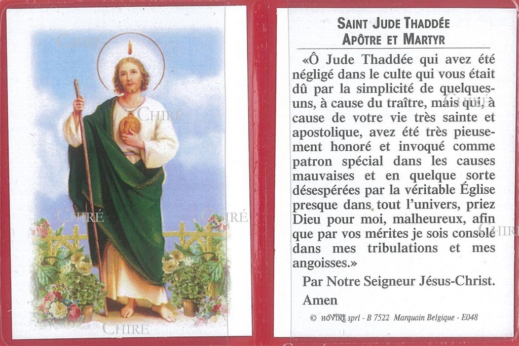 Saint Jude - Etui - Image et prière - E048