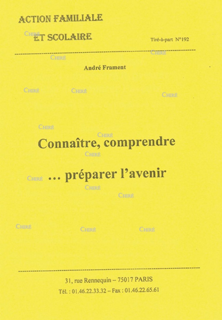 Connaître, comprendre... préparer l´avenir