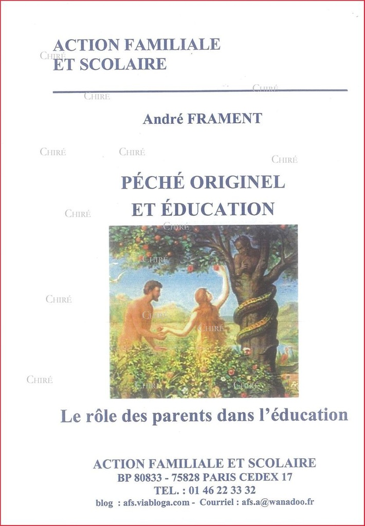 Péché originel et éducation - Le rôle des parents dans l´éducation - R212