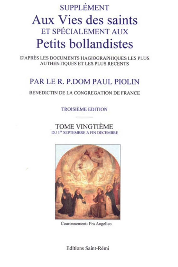 Les Petits bollandistes - T 20 - Du 1er septembre à fin décembre
