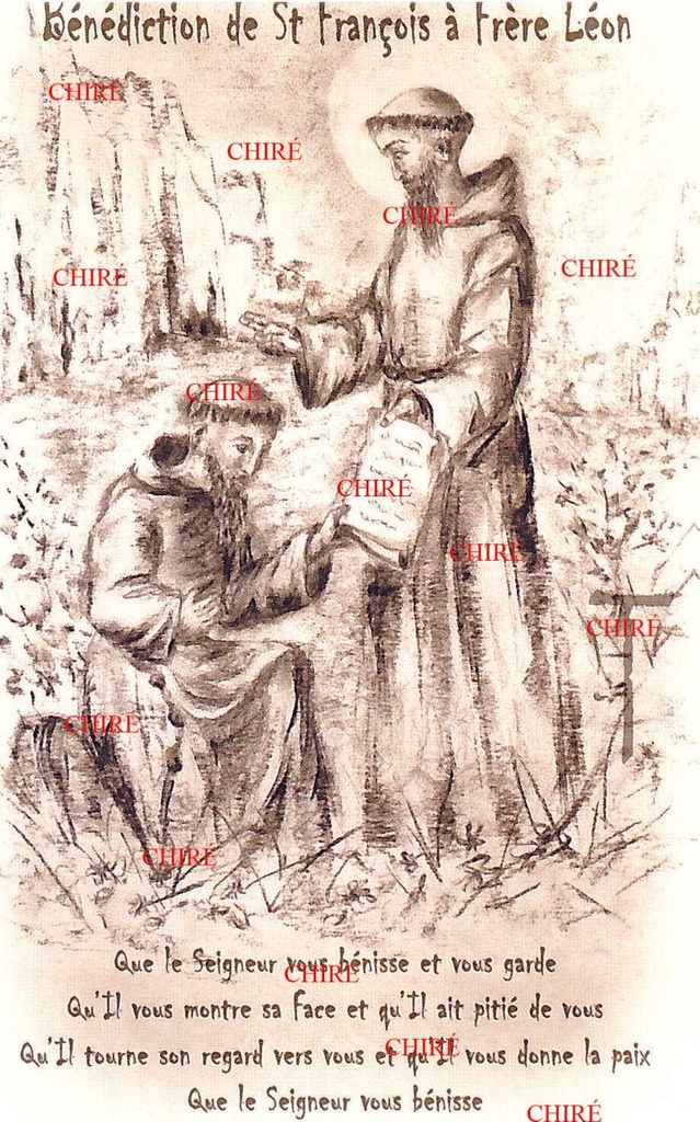 Image - Bénédiction de saint François à Frère Léon