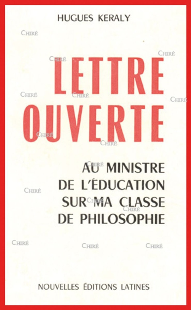 Lettre ouverte au ministre de l´Education sur ma classe de philosophie