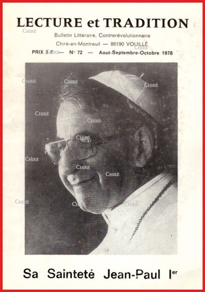 N°072 Août/sept/Oct 1978 - Sa sainteté Jean-Paul 1er