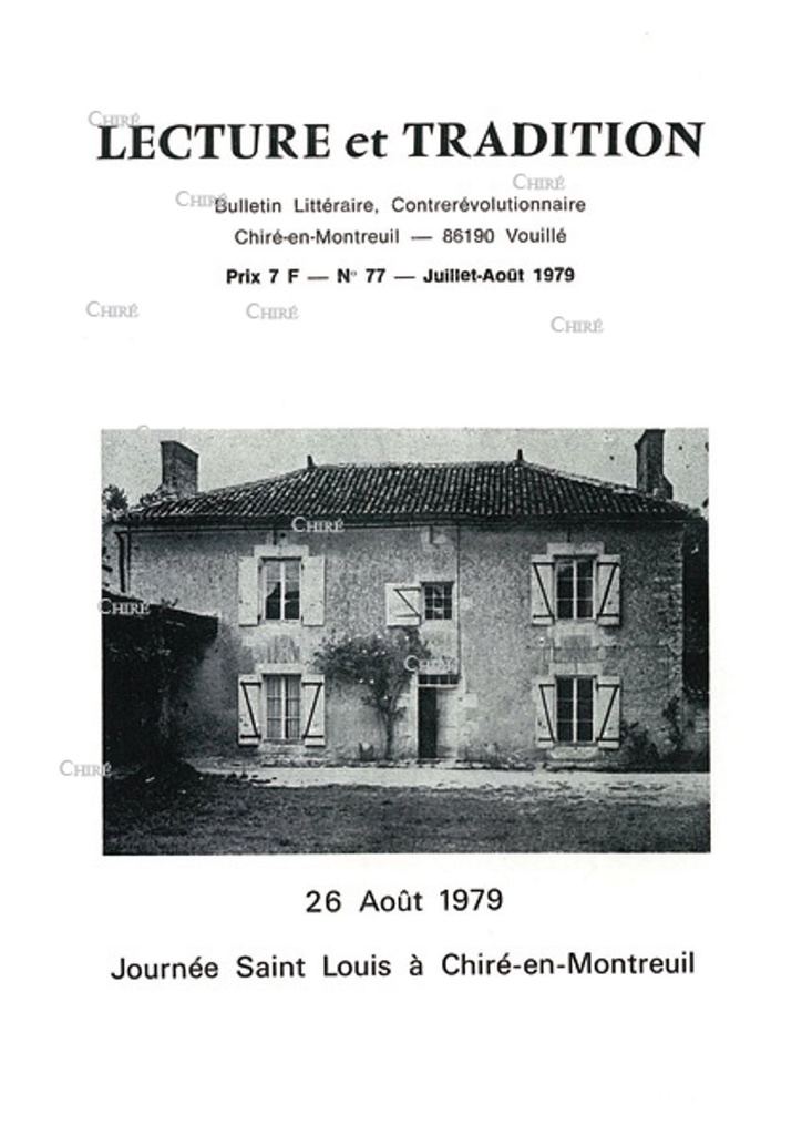 N°077 - Conférences journée chouanne 1979 (J Meunier  J Ploncard d´Assac)