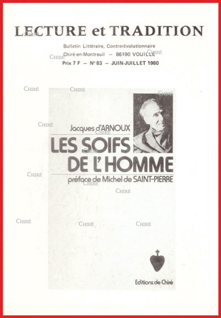 N°083 Juin/Juil 1980 - Les soifs de l´homme de Jacques d´Arnoux