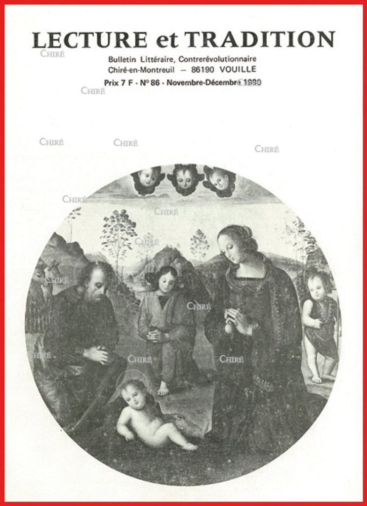N°086 Oct/Nov 1980 - Noël 1980, Nativité par P Pascal, Robert Martel, entretien avec L-J Bord
