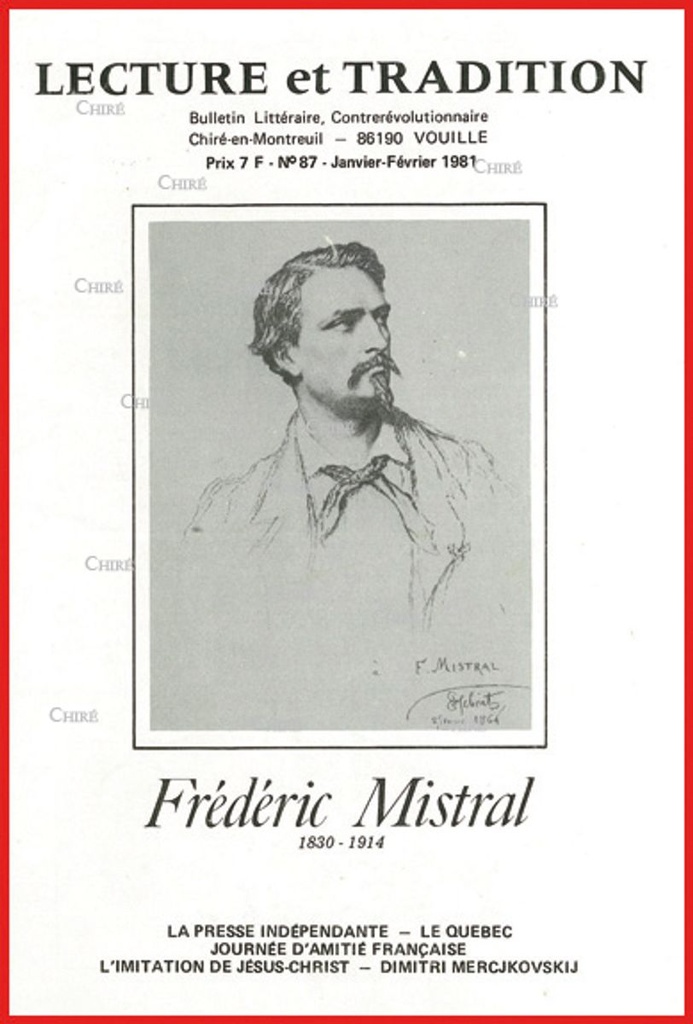 N°087 Janvier-Février 1981 - Fréderic Mistral, P Pascal, l´inimitable ´Imitation´