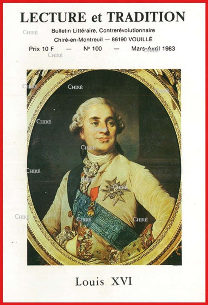N°100 Mars/Avil 1983 - Louis XVI, l´imposture guenonienne (J Vaquié), W Solowiew