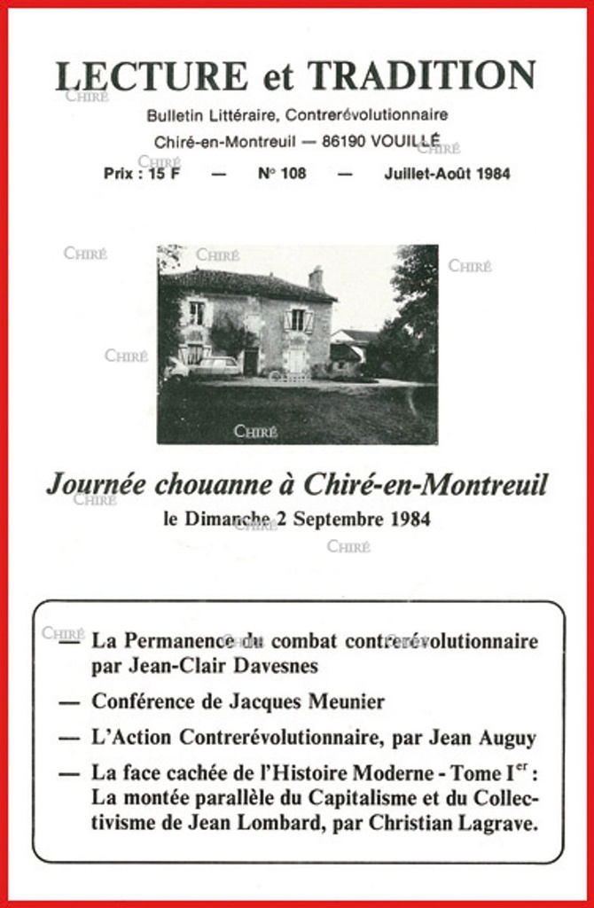 N°108 Juil/Août 1984 - Journée chouanne, la face cachée de l´histoire moderne